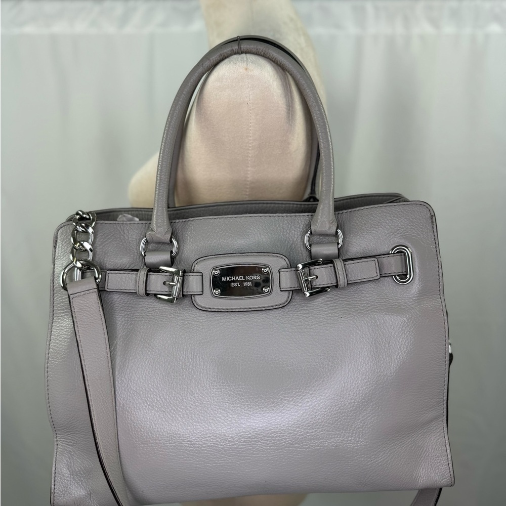 Michael Kors Women's Gray Leather Satchel Bag